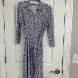 Elegant Blue Patterned Women's dress